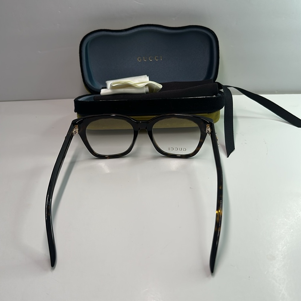 NEW Gucci Women’s Brown/Tortoise Eyeglasses GG0349O 006 - Picture 6 of 11